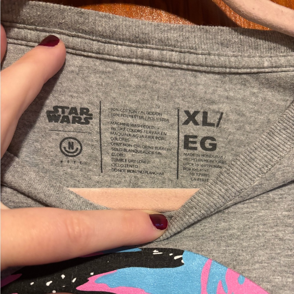 NEFFxSTARWARS Gray Baby Yoda Grogu Neon Graphic T-Shirt Size XL - Picture 4 of 5